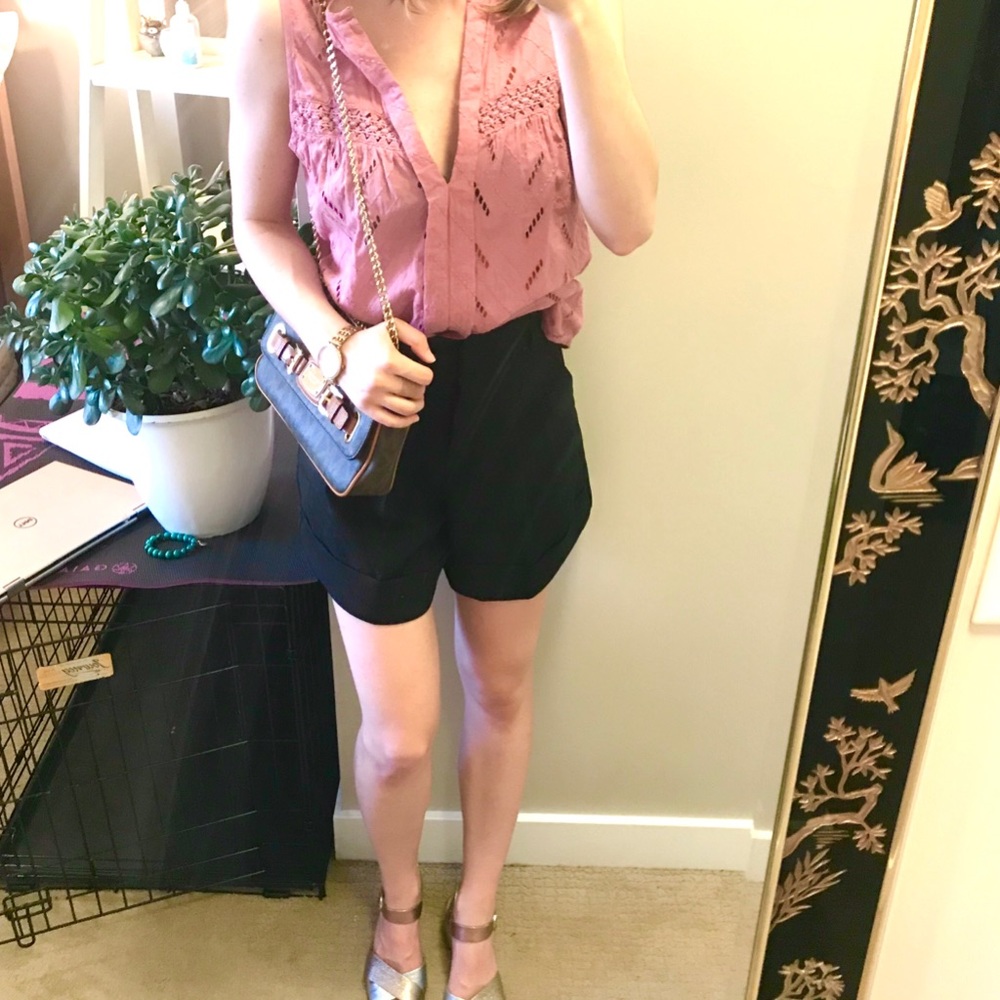 Pink Textured Linen / Cotton Blouse
